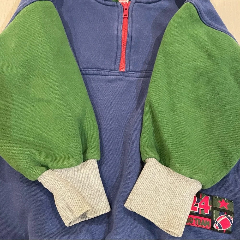 Vintage Gymboree 90s Colorblock Sporty 1/4 Zip Hoodie - Medium 2T 3T